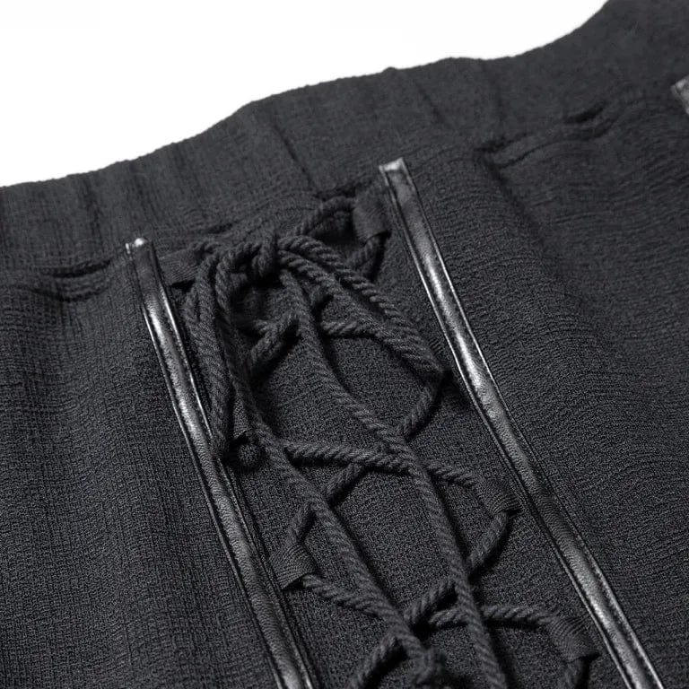 RNG Women's Gothic Ruffled Lace Splice Lace-up Skirt