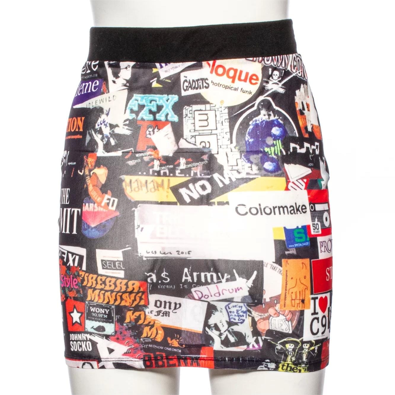 RNG Women's Grunge Graffiti Printed Short Skirt