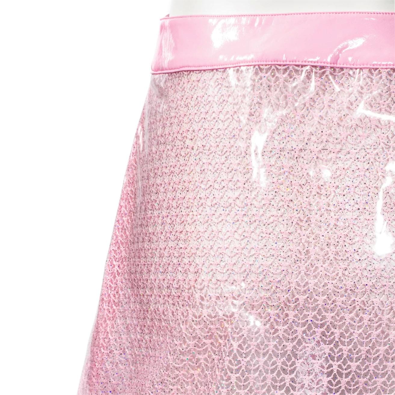 RNG Women's Grunge Sheer Lace-trimmed Short Skirt