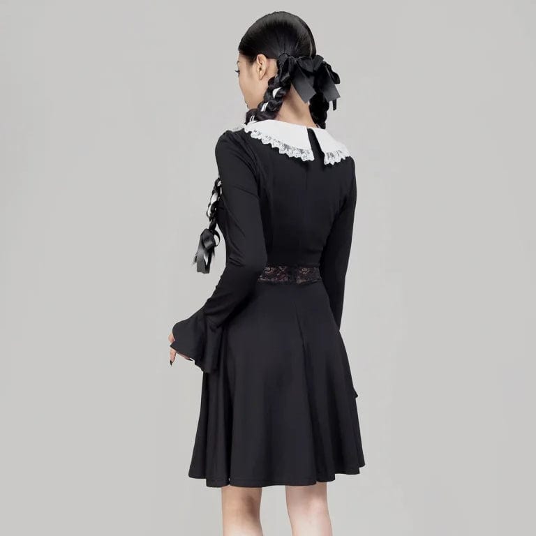 RNG Women's Lolita Doll Collar Flared Sleeved Dress