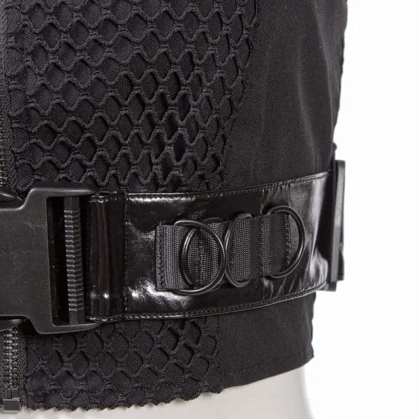 RNG Women's Punk Big-buckle Mesh Splice Vest