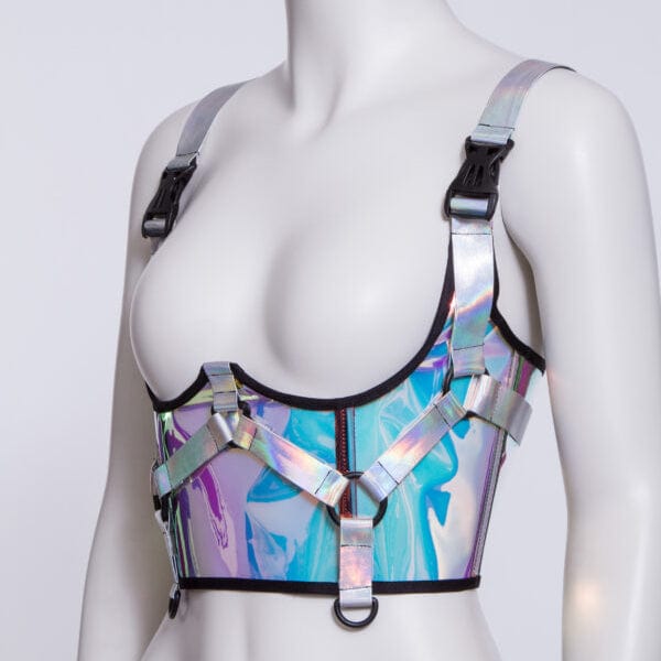 RNG Women's Punk Colorful Buckles Underbust Corset