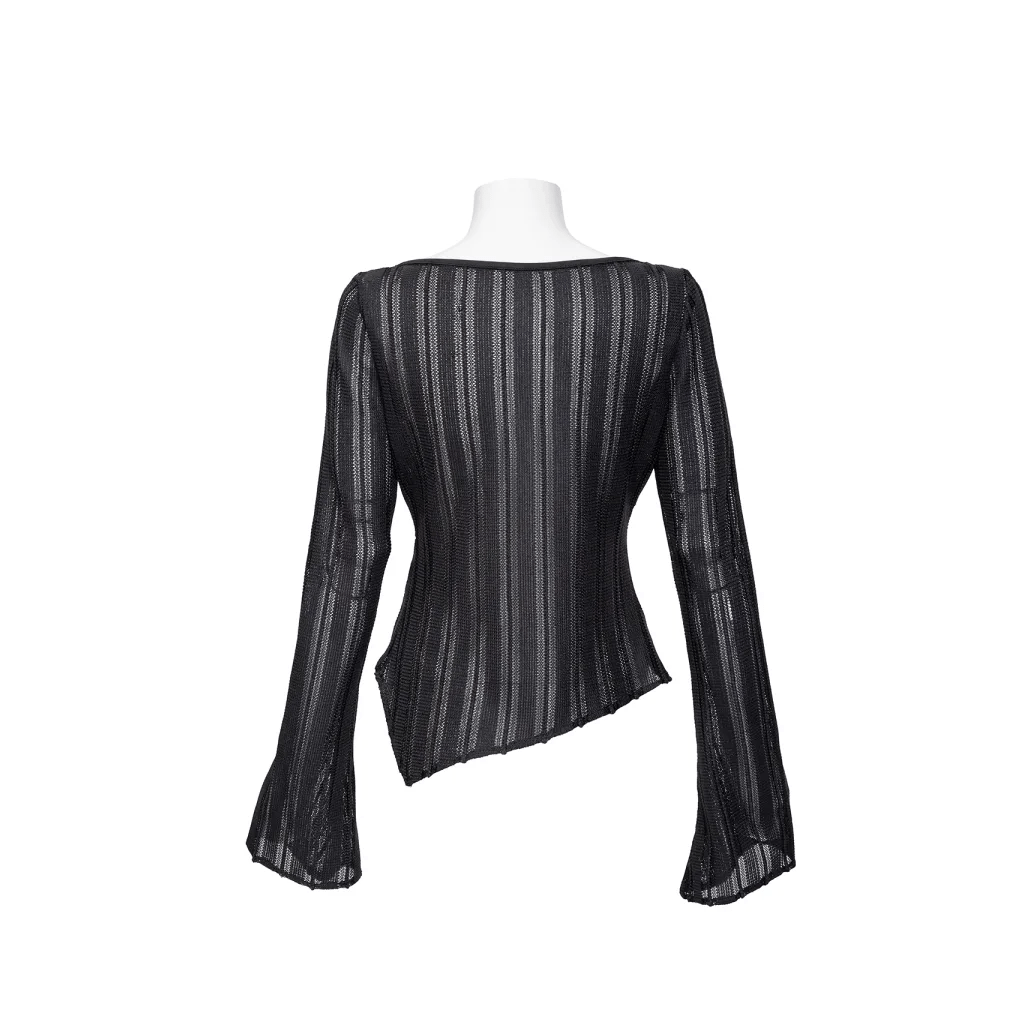 RNG Women's Punk Irregular Flared Sleeved Lace-up Shirt