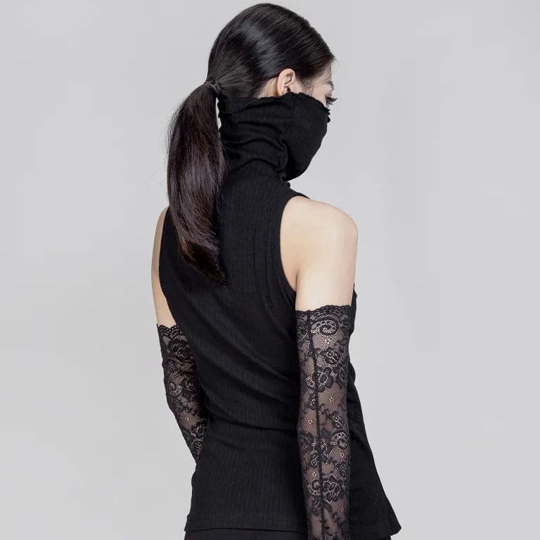 RNG Women's Punk Ribbed Turtleneck Vest