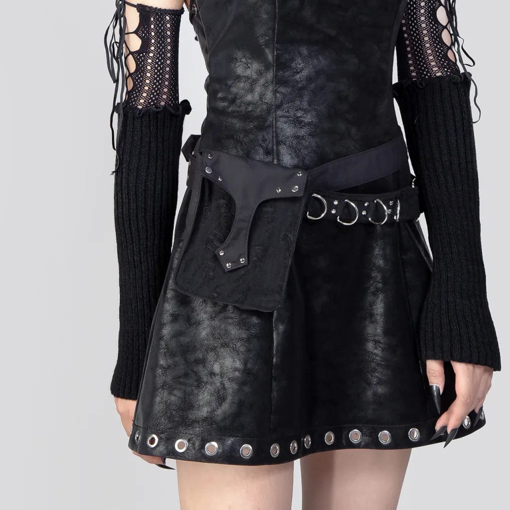 RNG Women's Punk Ripped Nailed Waist Bag