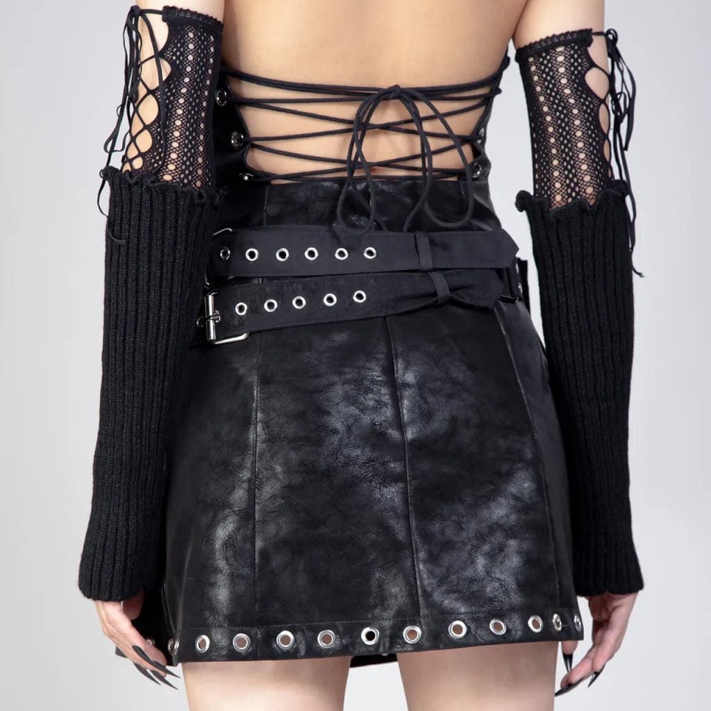 RNG Women's Punk Ripped Nailed Waist Bag