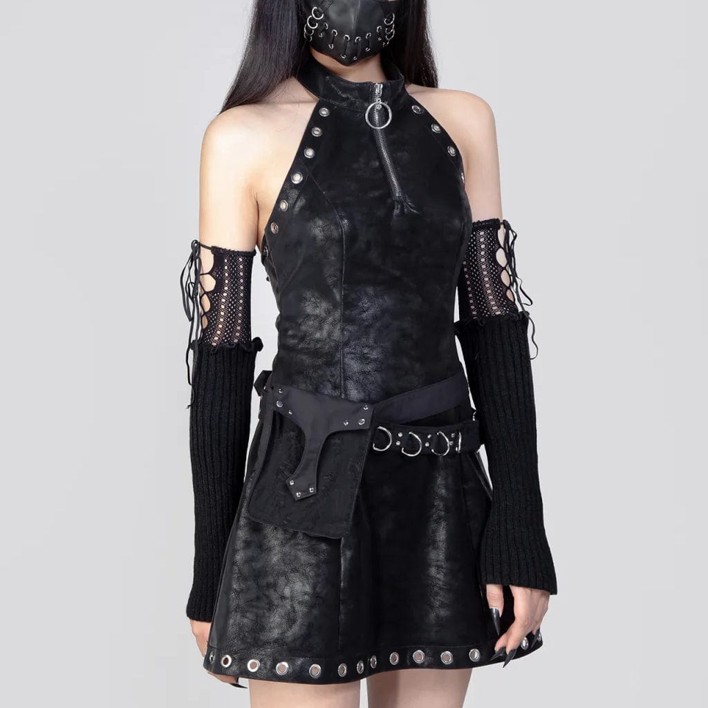 RNG Women's Punk Ripped Nailed Waist Bag