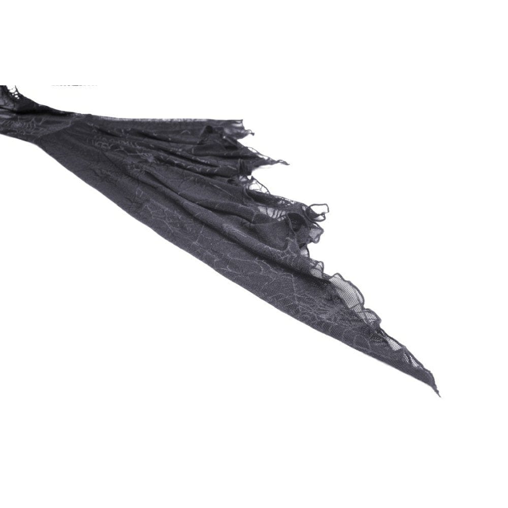 Darkinlove Women's Gothic Flared Sleeved Spider Web Sheer Shirt