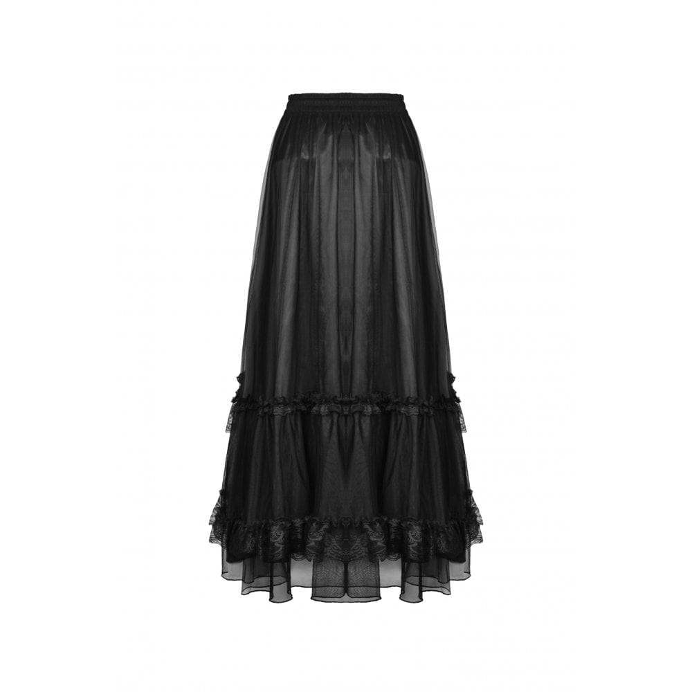 Darkinlove Women's Gothic Ruffled Layered Skirt