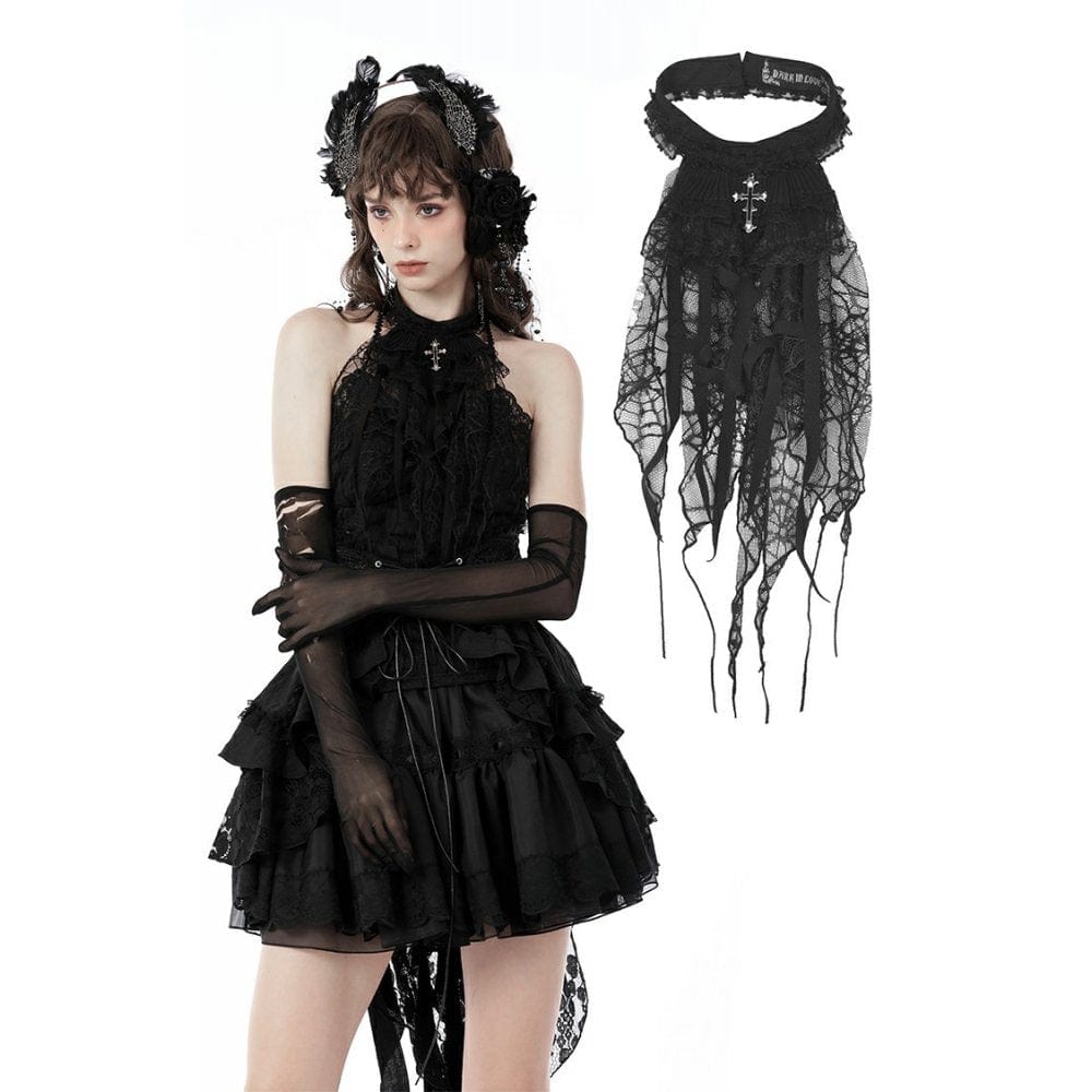 Darkinlove Women's Gothic Spider Web Lace Neckwear