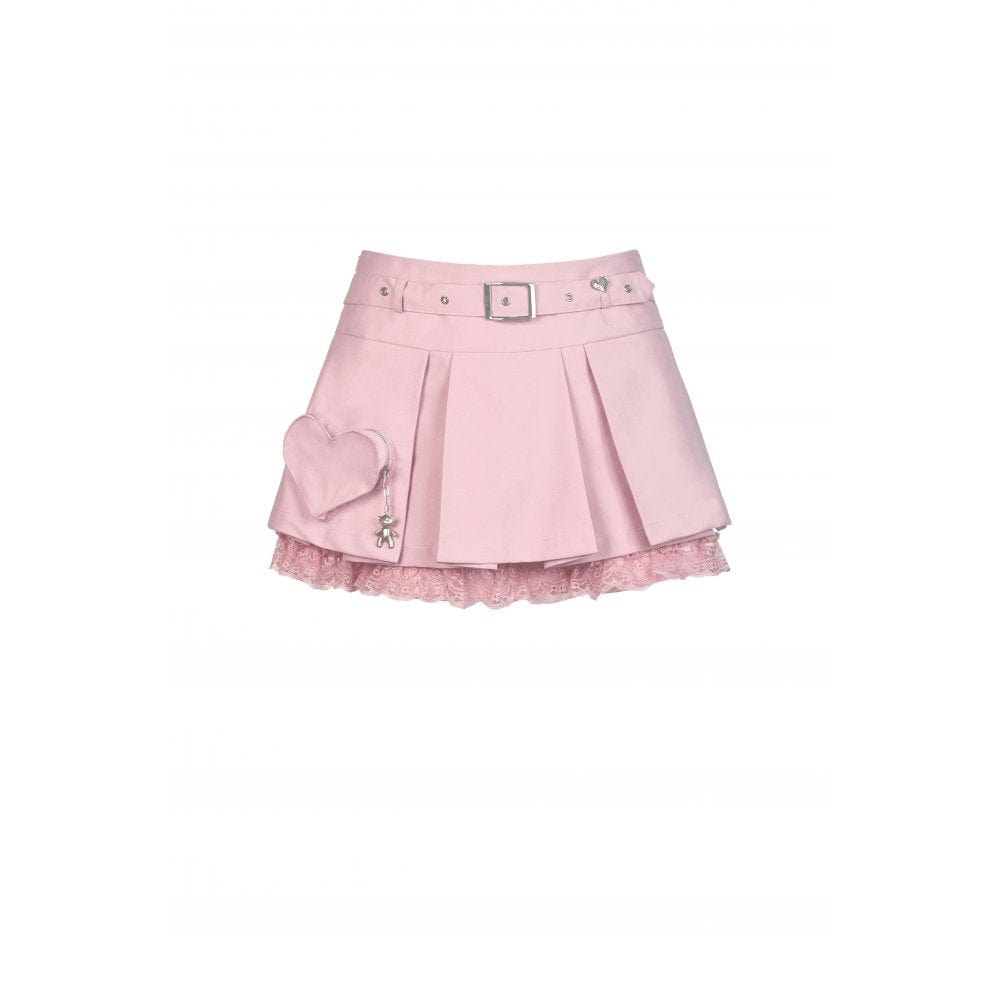 Darkinlove Women's Lolita Pink JK Pleated Skirt