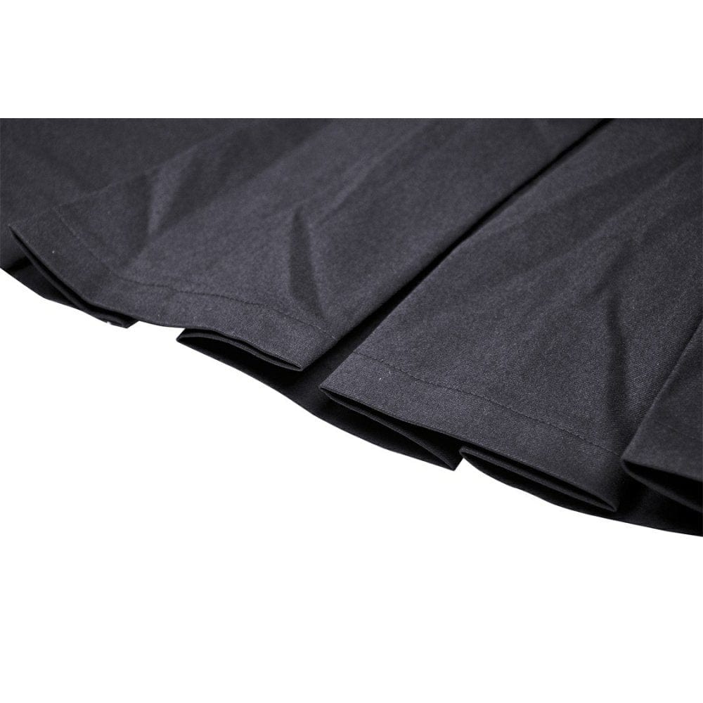 Darkinlove Women's Punk Cutout Buckle Pleated Skirt