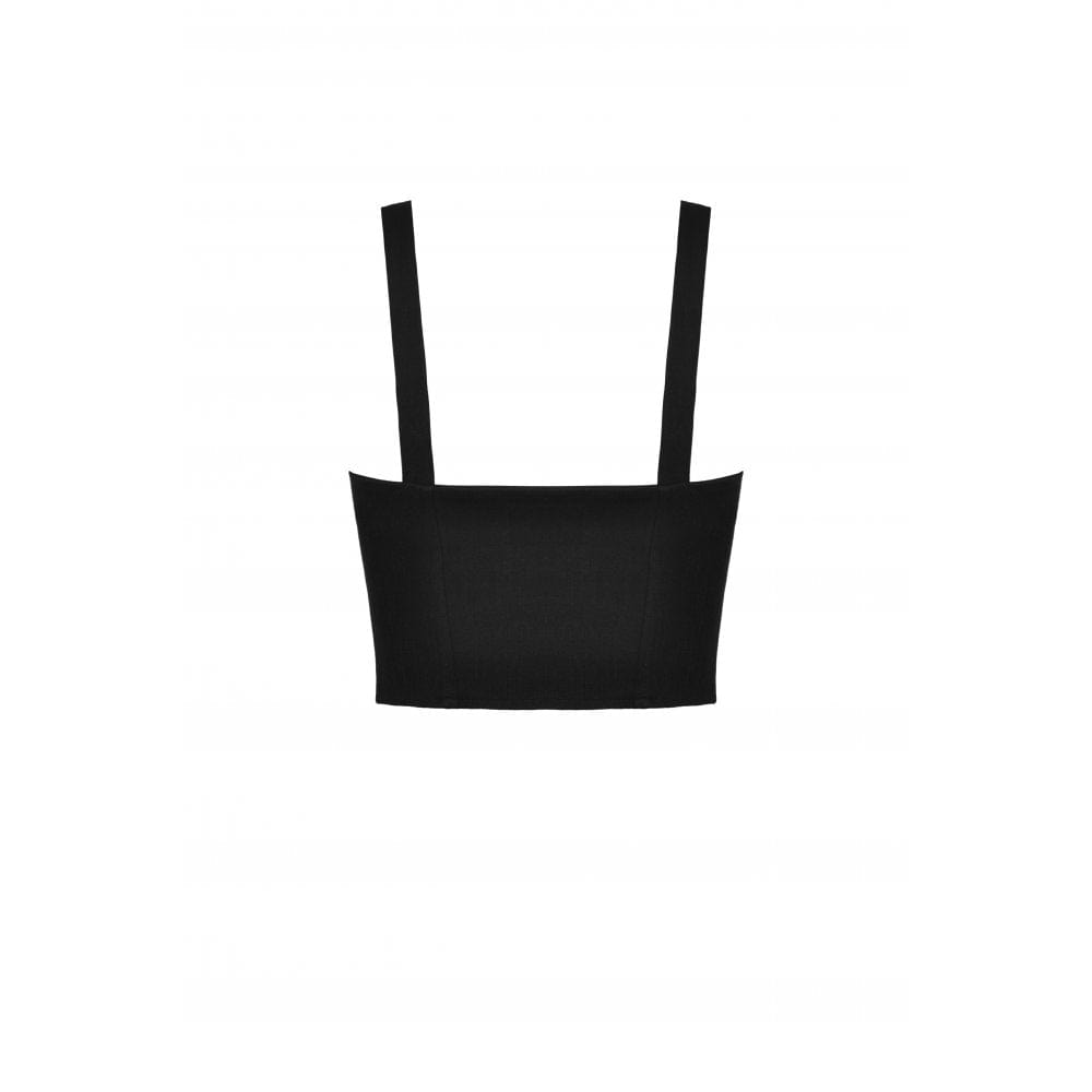 Darkinlove Women's Punk Front Zip Cutout Bustier