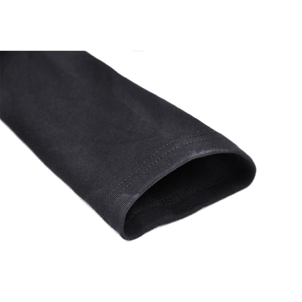 Darkinlove Women's Punk Irregular Cutout Mesh Splice Crop Top