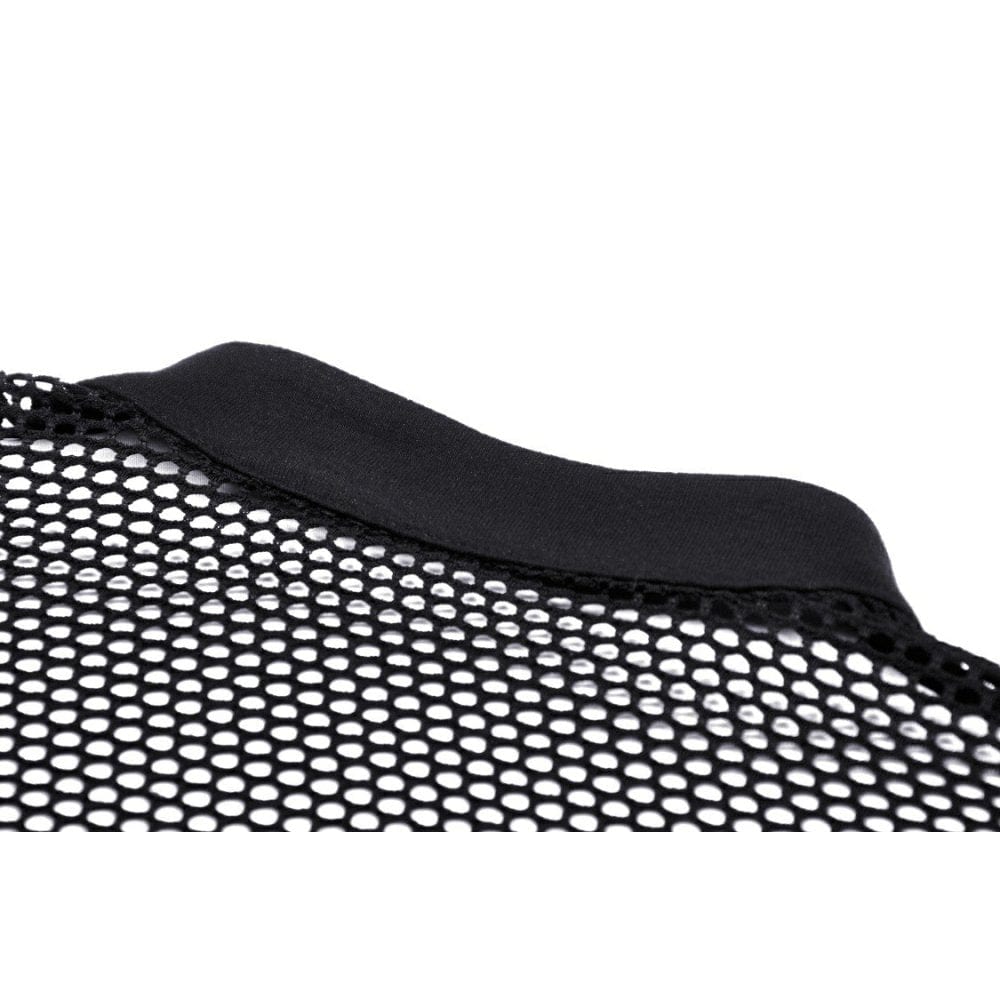 Darkinlove Women's Punk Mesh Splice Eyelets Crop Top