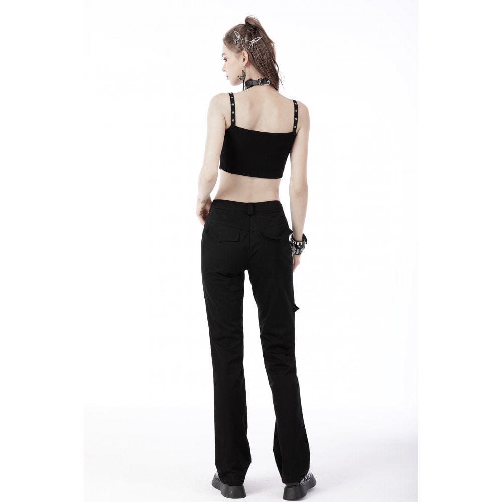 Darkinlove Women's Punk Skeleton Printed Bustier