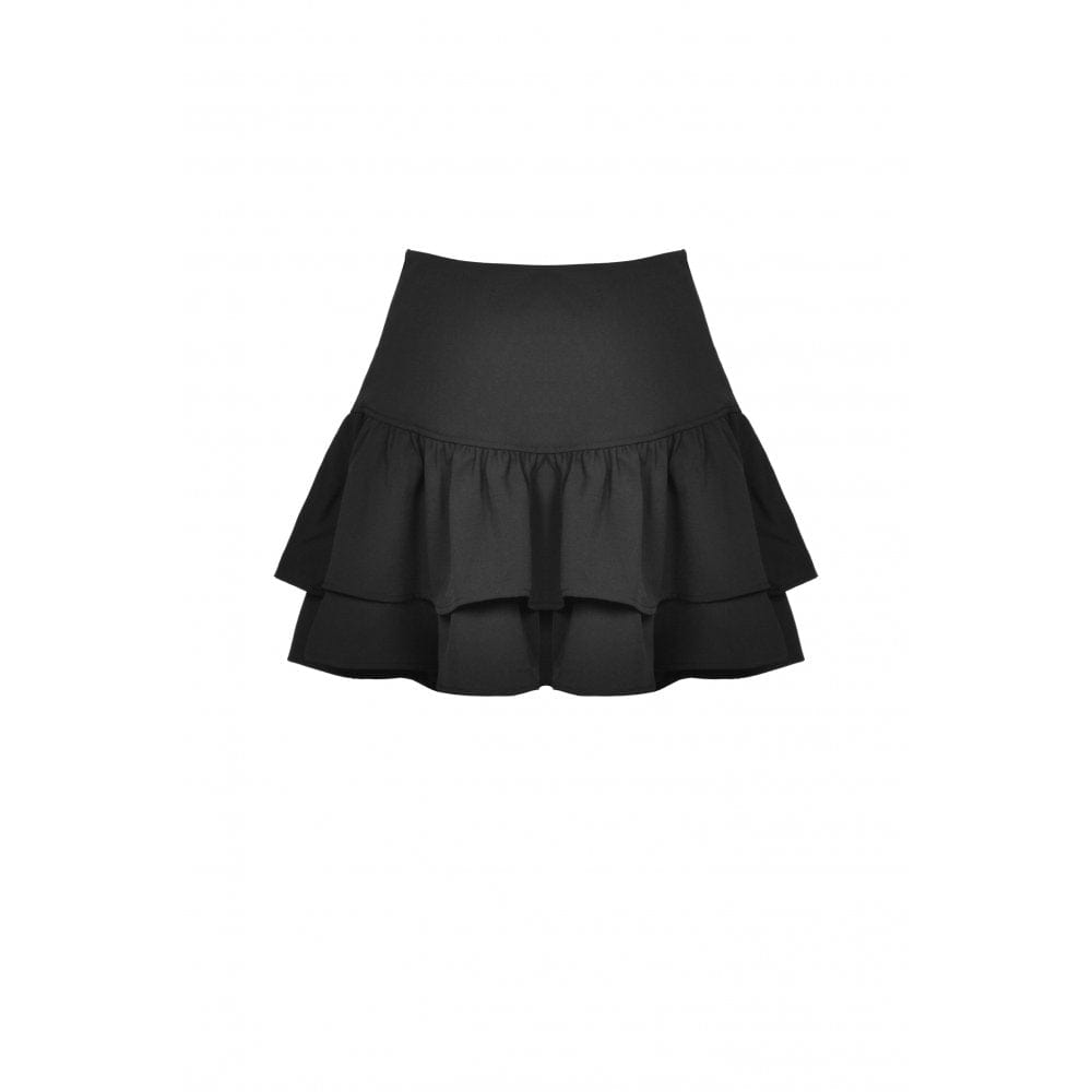 Darkinlove Women's Punk Strappy Layered Skirt