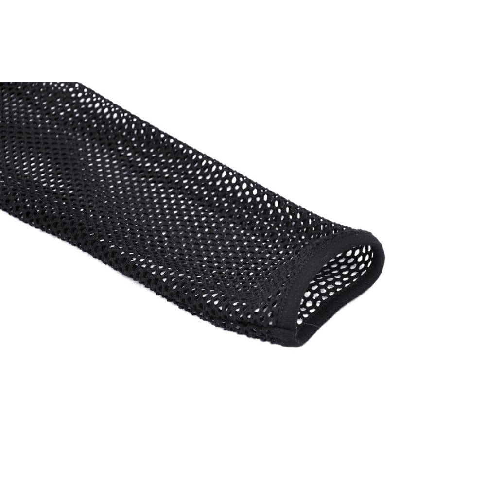 Darkinlove Women's Punk Strappy Mesh Splice Crop Top