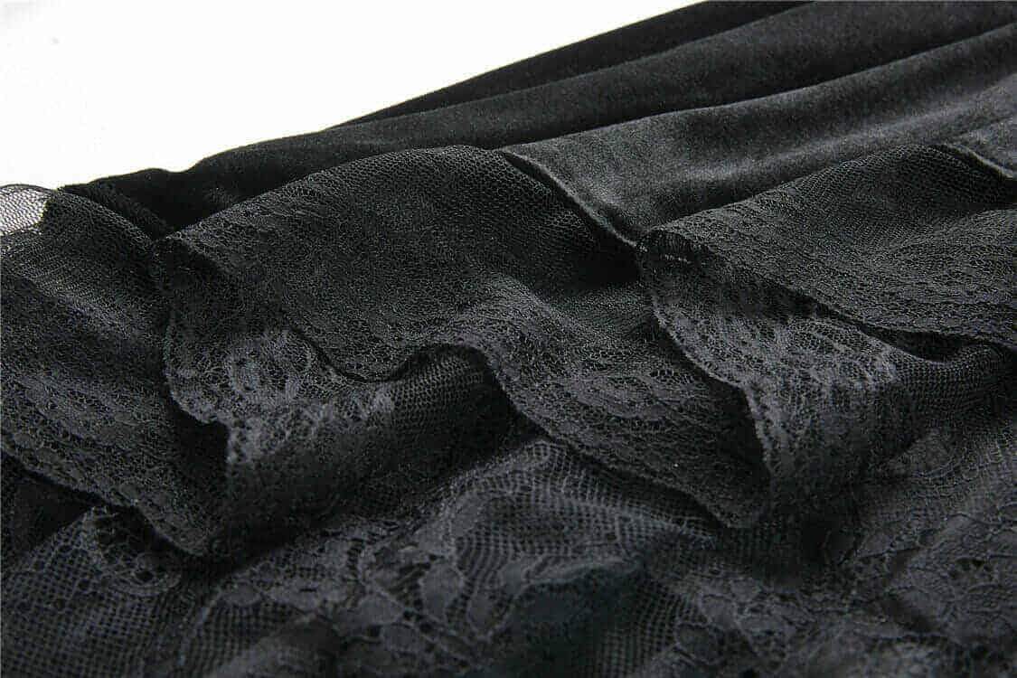 Darkinlove Women's Velour and Lace Goth mermaid Skirt