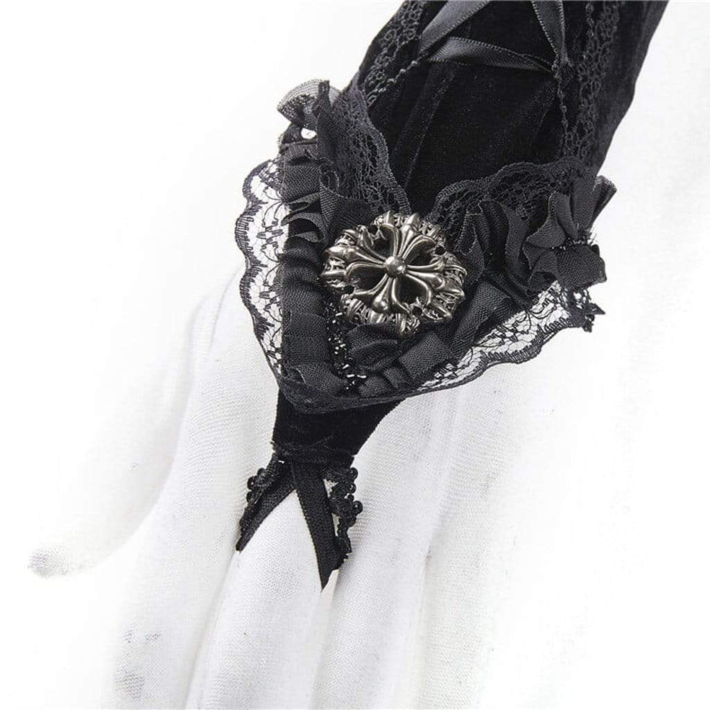 Darkinlove Women's Vintage Goth Lace Gloves