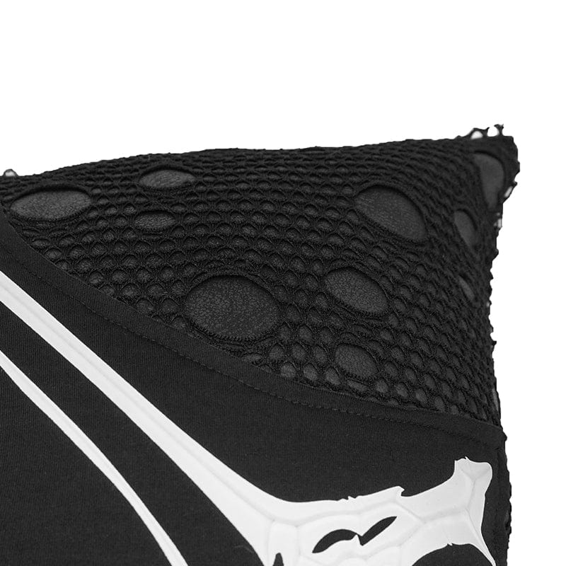 DEVIL FASHION Gothic Ripped Mesh Splice Pillow Case with Pillow Inner