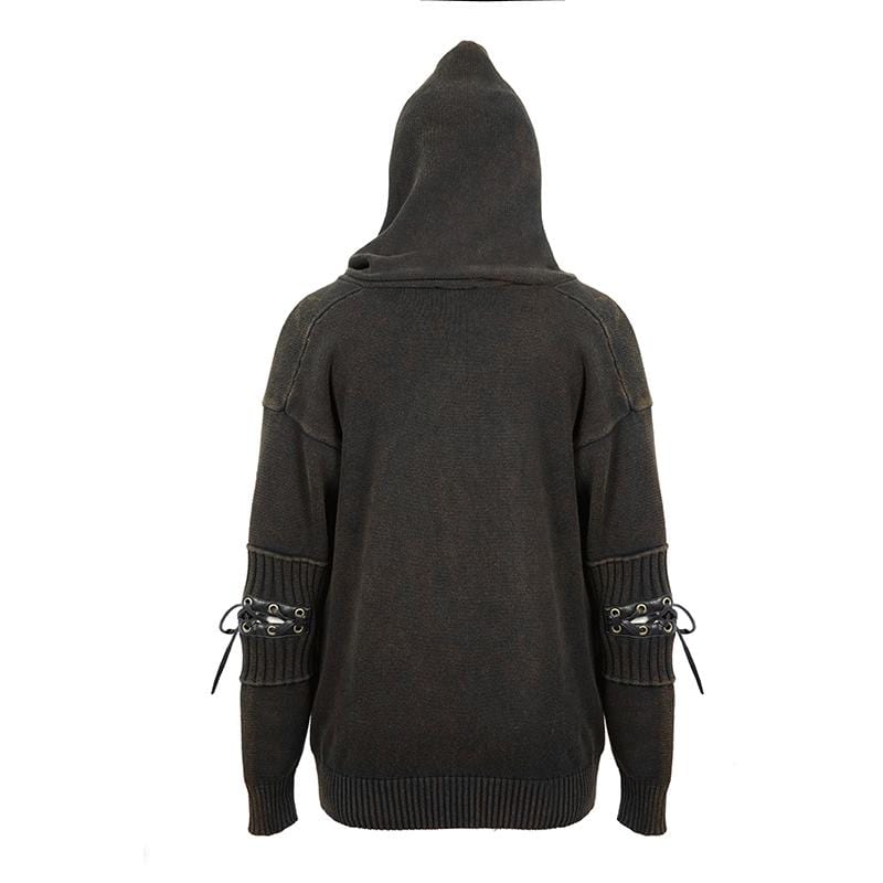 DEVIL FASHION Men's Casual Winter Spliced Sweaters&Hoodies