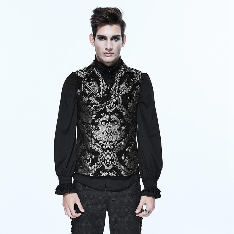 DEVIL FASHION Men's Double Breasted Waistcoat