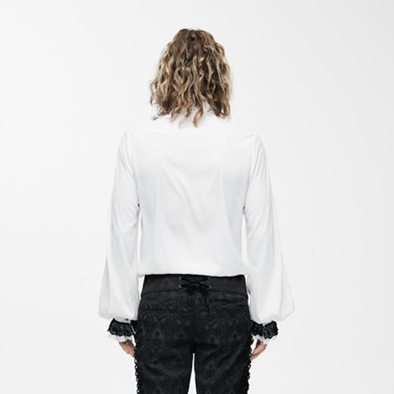 Men's Goth Dress Shirt With Ornamental Jabot