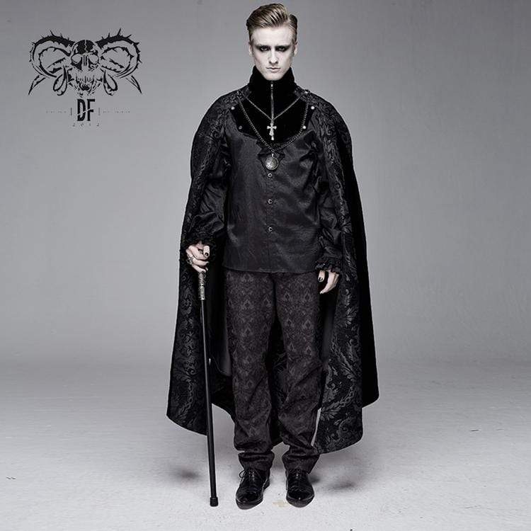 DEVIL FASHION Men's Goth Jacquard Cloak