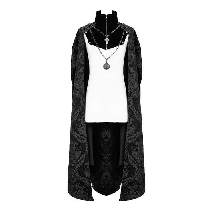 DEVIL FASHION Men's Goth Jacquard Cloak