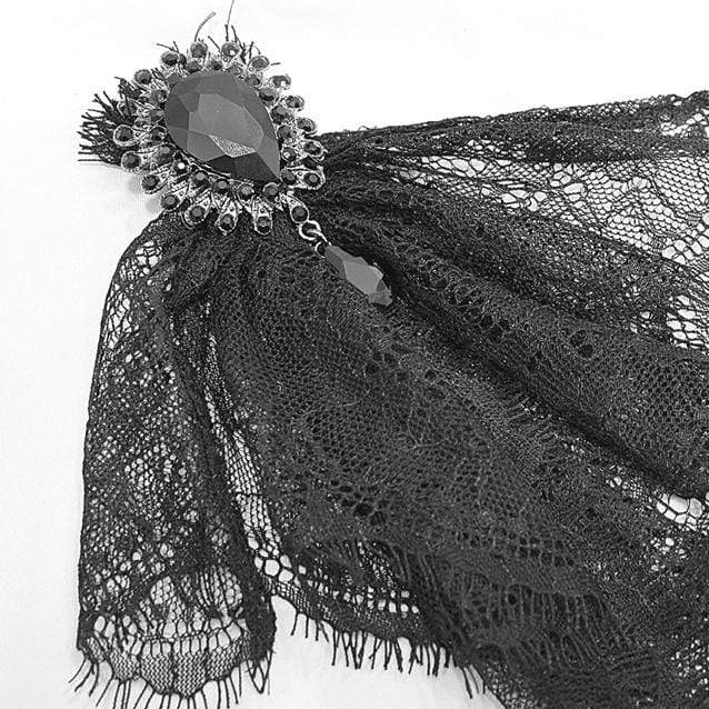 DEVIL FASHION Men's Goth Puff Sleeved Shirt With Bow tie