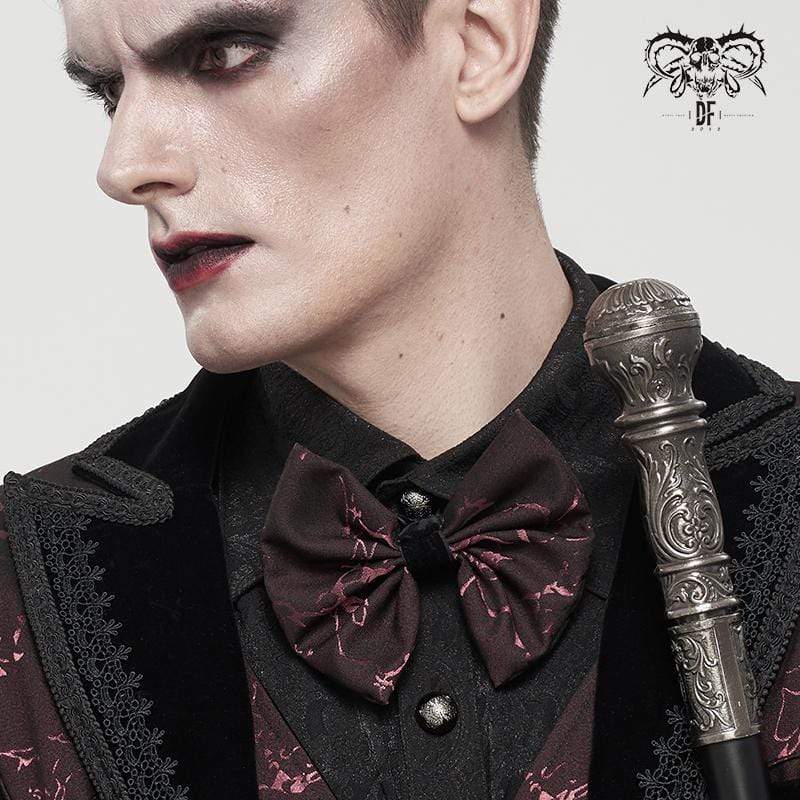DEVIL FASHION Men's Gothic Bowknot Necktie Red