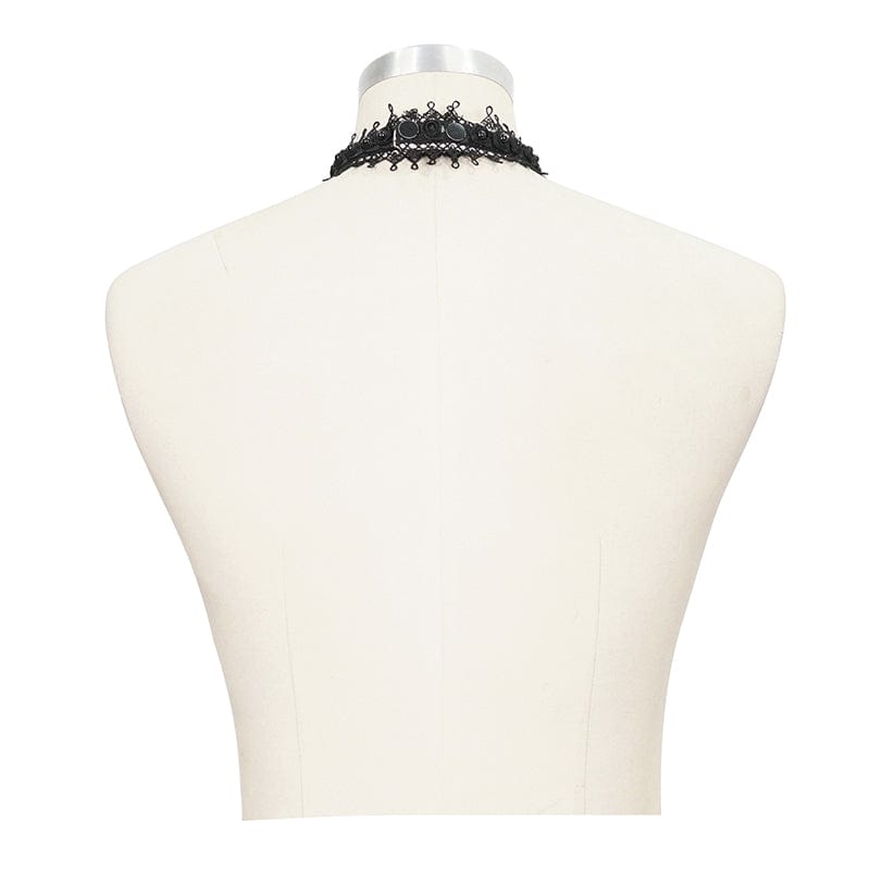 DEVIL FASHION Men's Gothic Contrast Color Multilayer Lace Neckwear