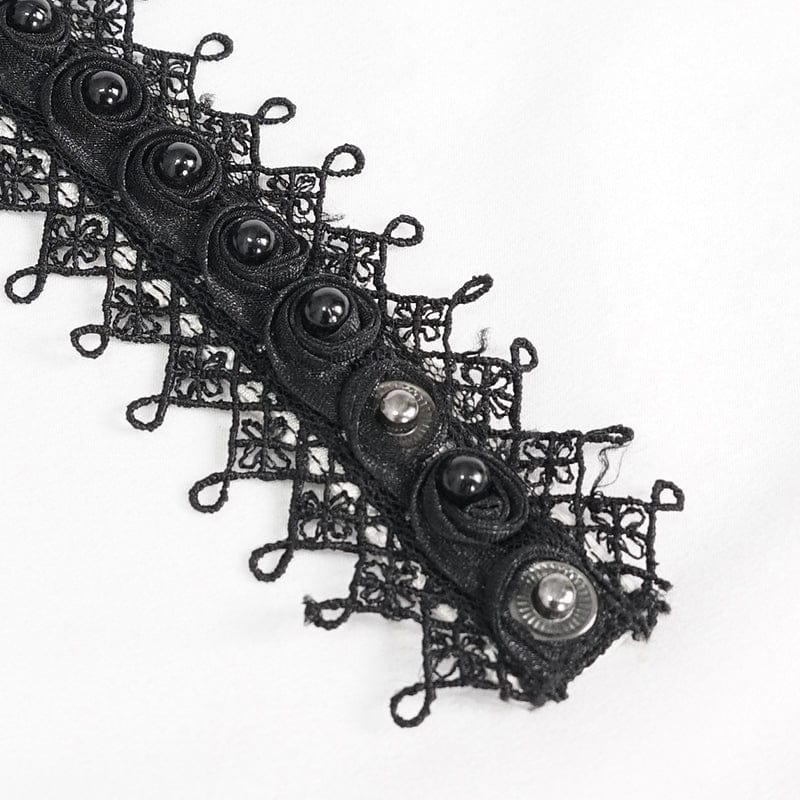 DEVIL FASHION Men's Gothic Contrast Color Multilayer Lace Neckwear