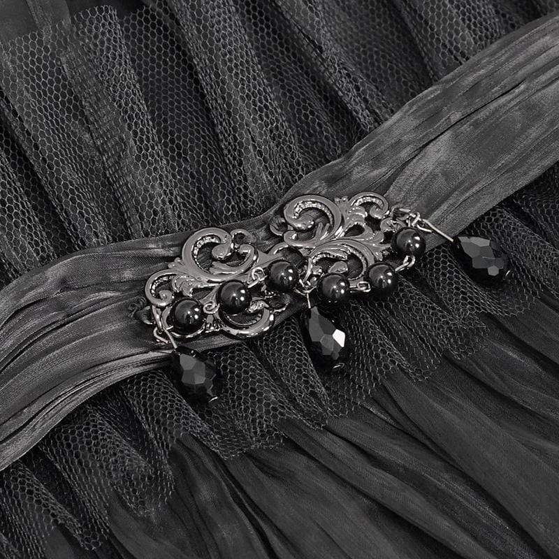 Women's Gothic Drape Mesh Neckwear Black Unisex Lace Neckwear