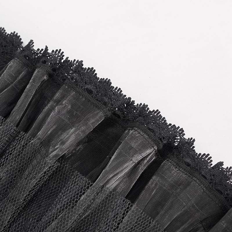 Women's Gothic Drape Mesh Neckwear Black Unisex Lace Neckwear