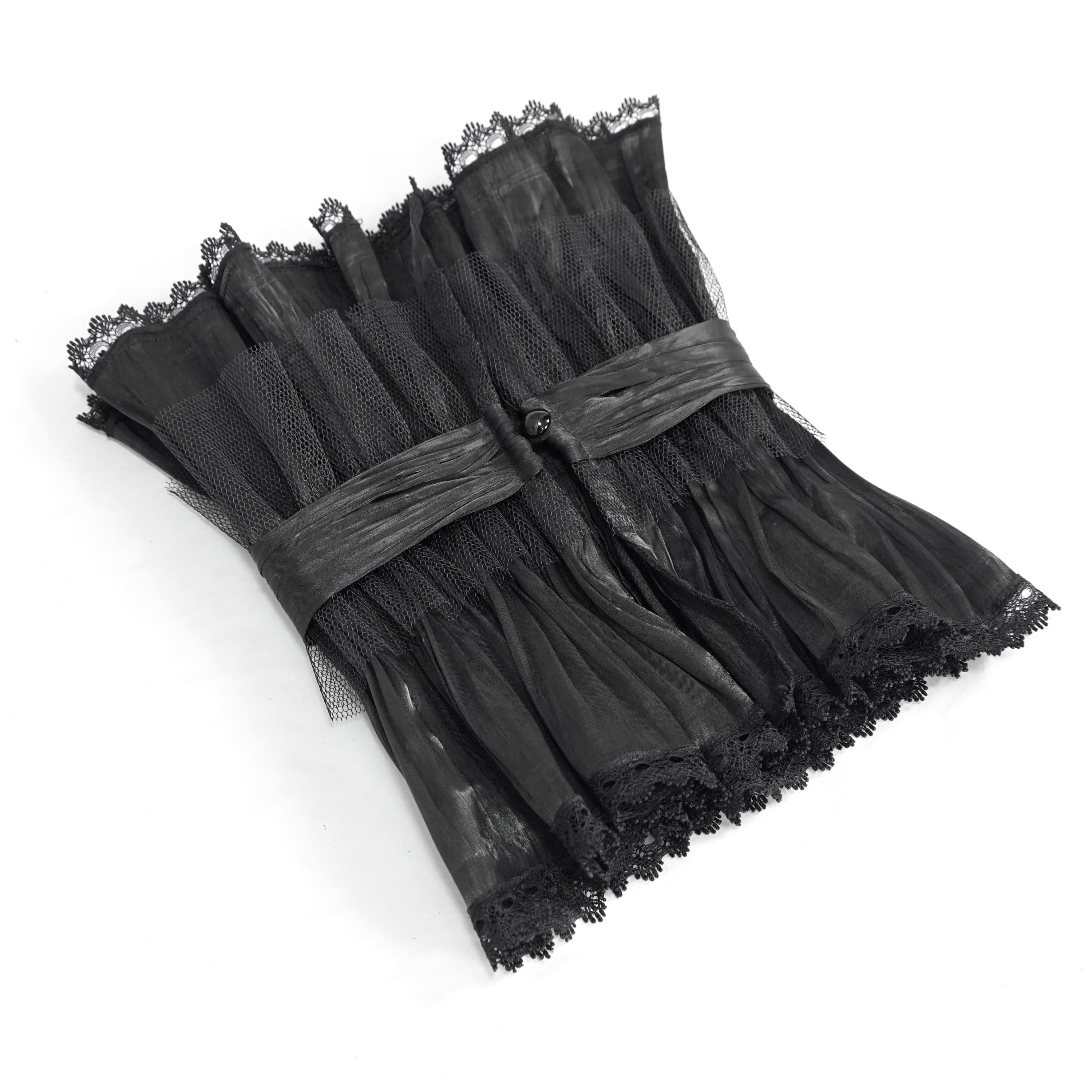 Women's Gothic Drape Mesh Neckwear Black Unisex Lace Neckwear