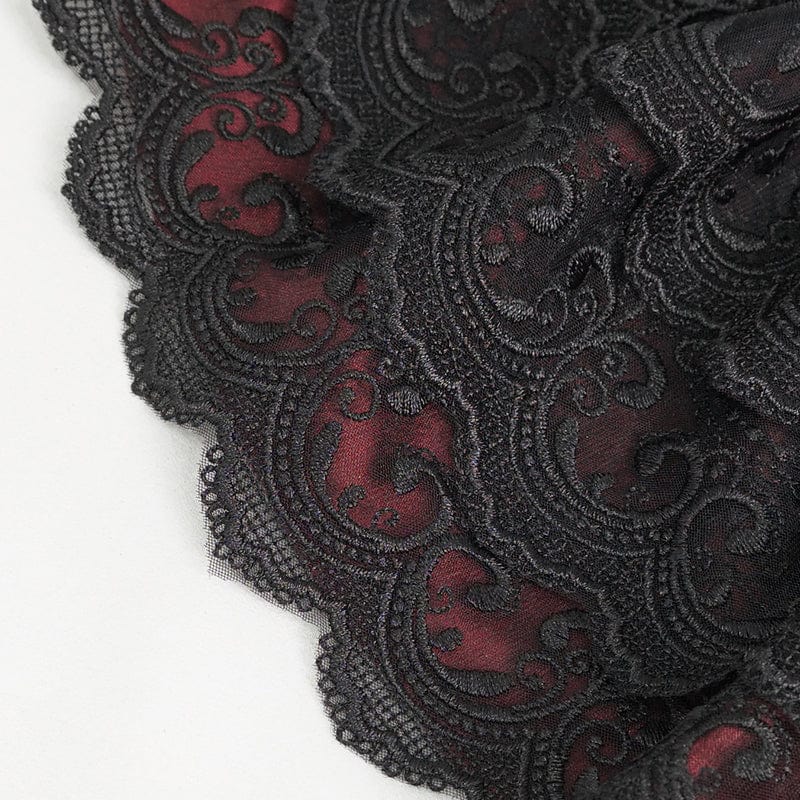 DEVIL FASHION Men's Gothic Layered Bead Lace Necktie