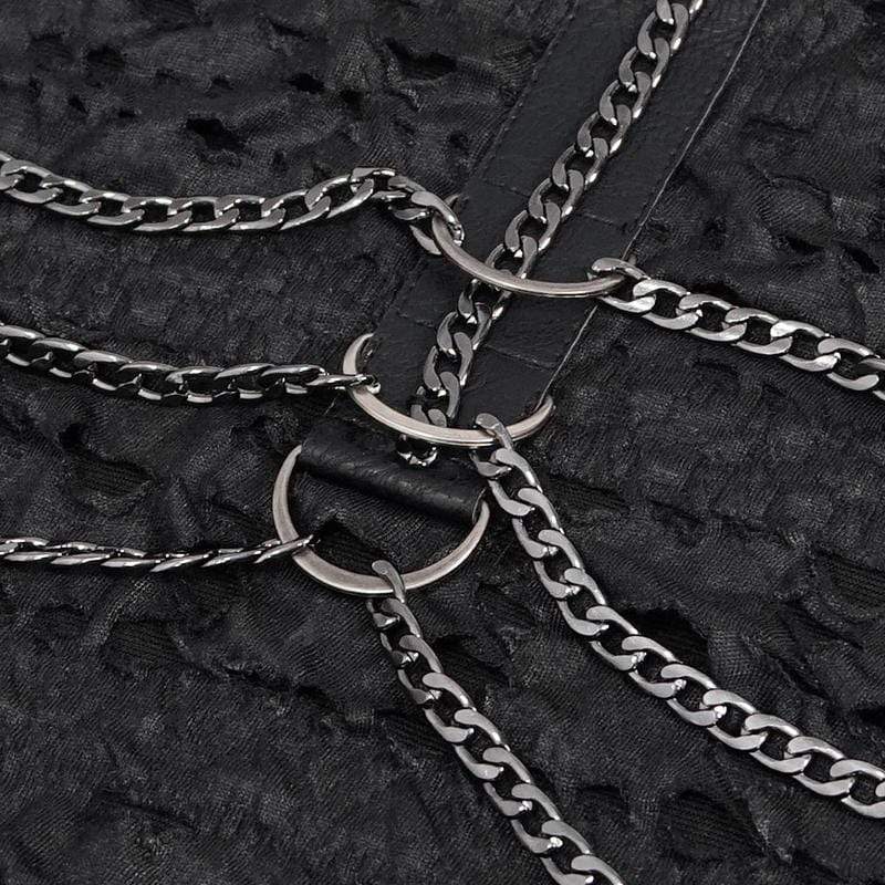 Men's Gothic Punk Chain Ruffles Tank Tops