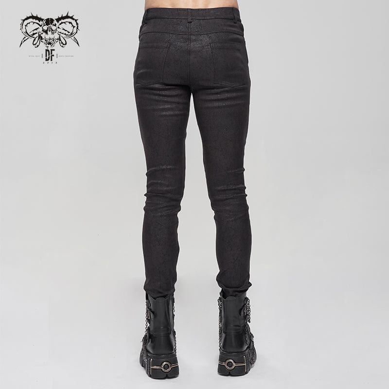 DEVIL FASHION Men's Gothic Slim Fitted Metal Star Pants