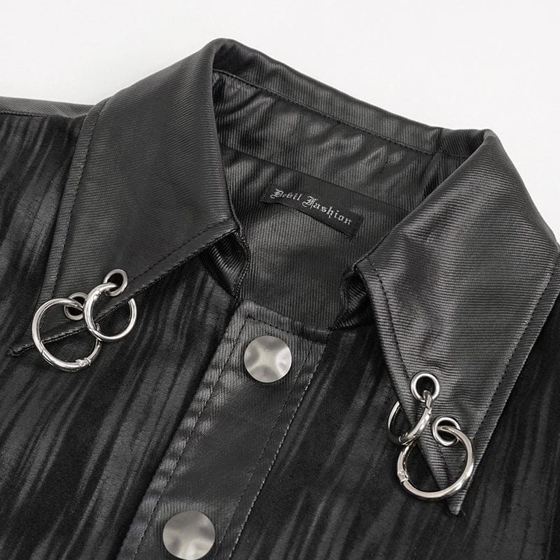 DEVIL FASHION Men's Gothic Splice Ribbed Jacket