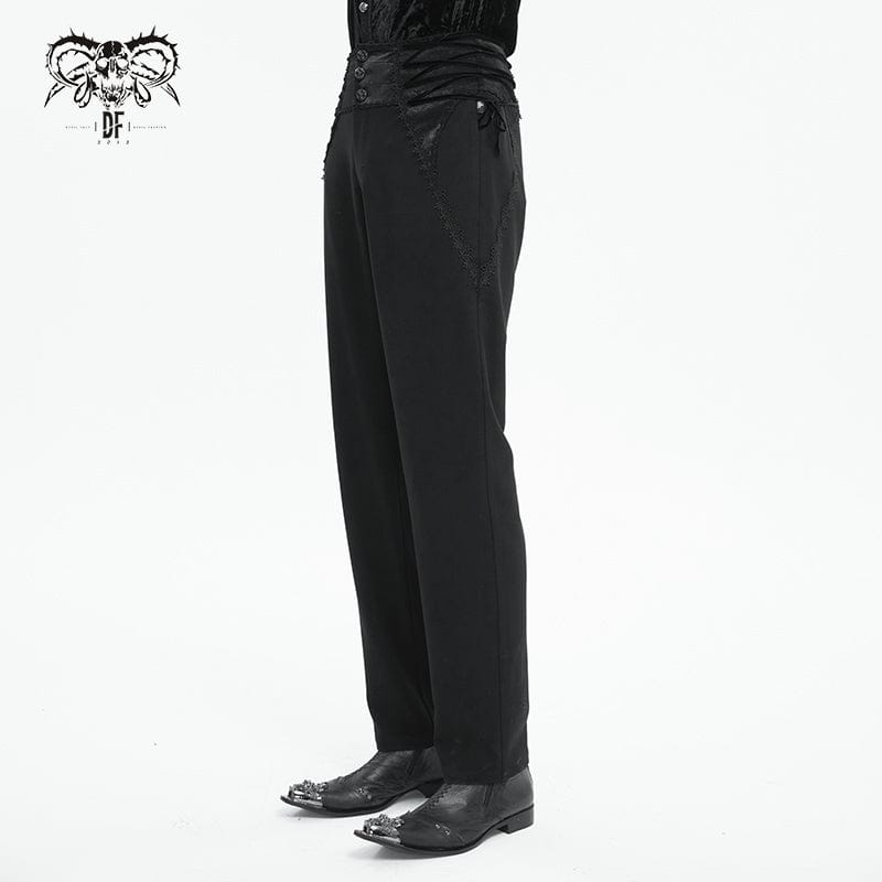 DEVIL FASHION Men's Gothic Strappy High-waisted Pants