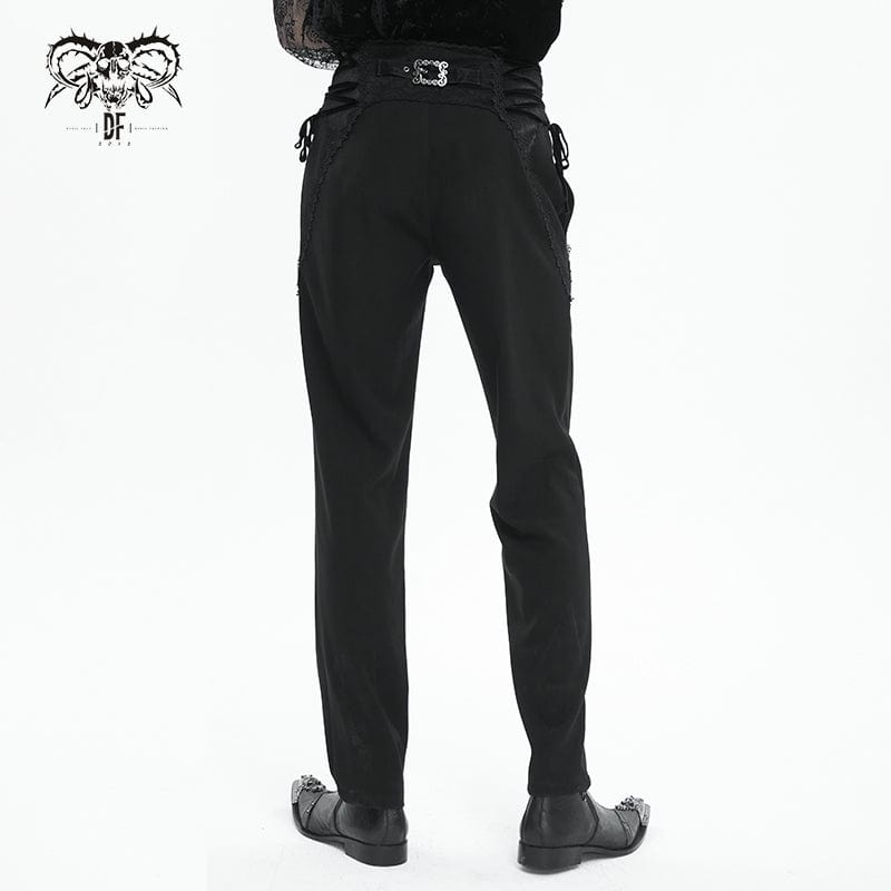 DEVIL FASHION Men's Gothic Strappy High-waisted Pants