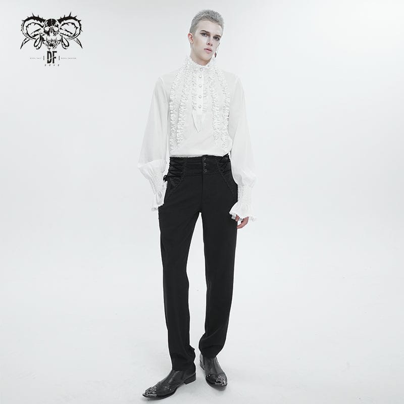 DEVIL FASHION Men's Gothic Strappy High-waisted Pants