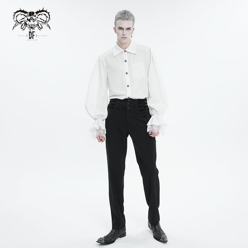 DEVIL FASHION Men's Gothic Strappy High-waisted Pants