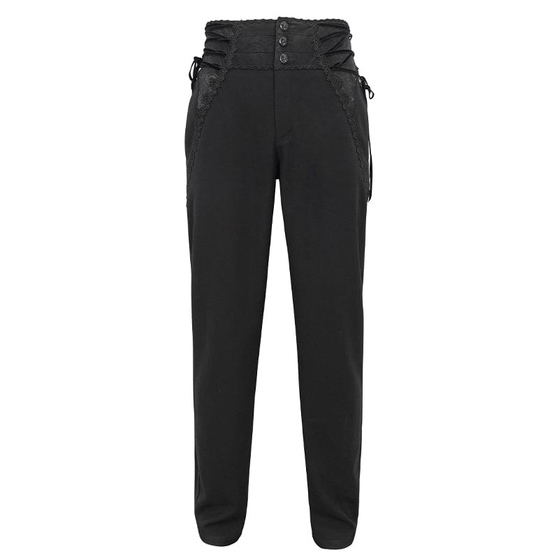 DEVIL FASHION Men's Gothic Strappy High-waisted Pants