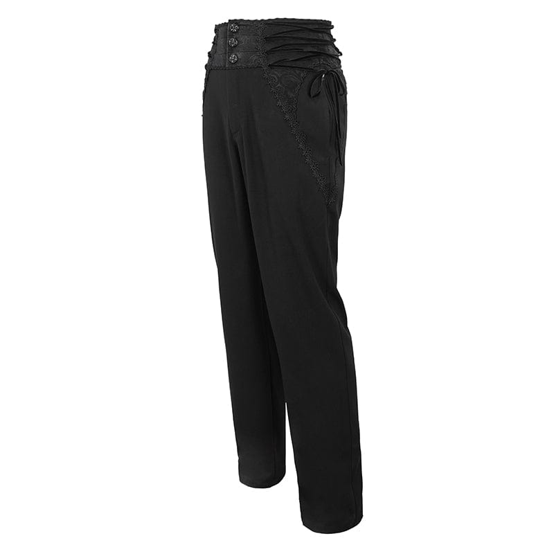 DEVIL FASHION Men's Gothic Strappy High-waisted Pants