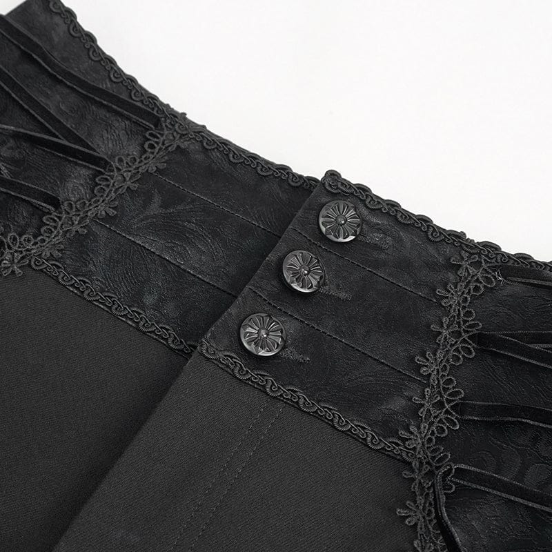 DEVIL FASHION Men's Gothic Strappy High-waisted Pants