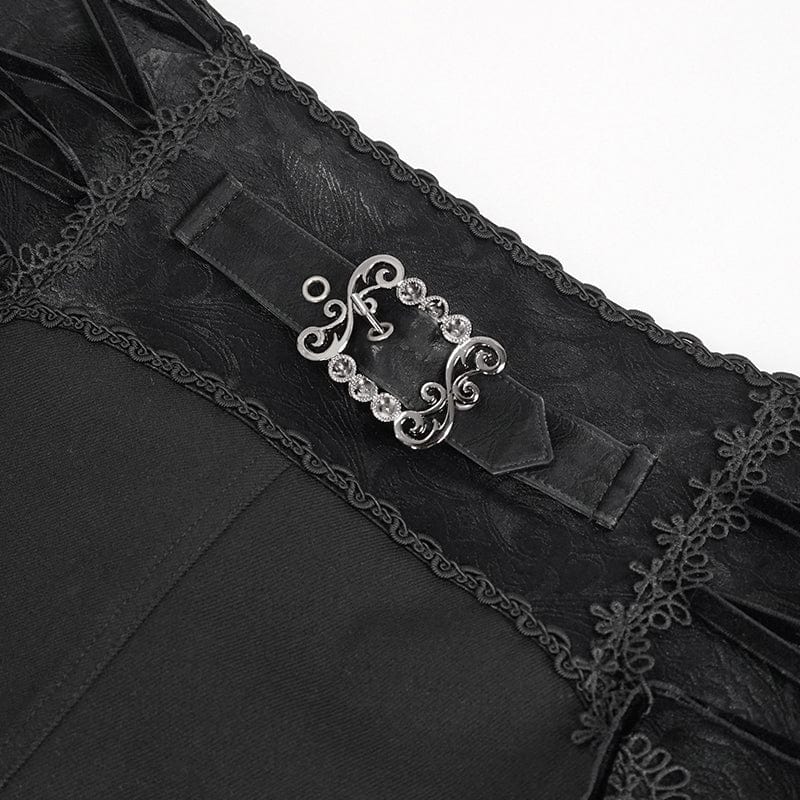 DEVIL FASHION Men's Gothic Strappy High-waisted Pants