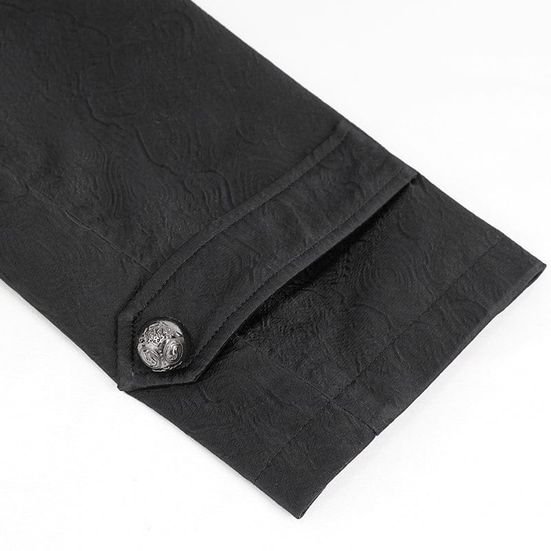 DEVIL FASHION Men's Gothic Turn-down Collar Cross Zipper Coat